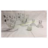 Group of candlesticks and Zimmerman Paperweight