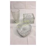 Group of trinket boxes and glass BASEMENT