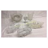 Group of misc. cut glass and pressed glass, some