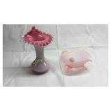 Pink Jack in the Pulpit Vase and pink footed bowl