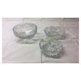 2 Cut Glass 1 Pressed Glass Candy Dishes BASEMENT
