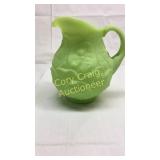 Fenton Lime Green Satin Pitcher Basement