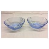 Vintage Blue Mayfair Depression Glass Bowls