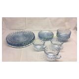 Anchor Hocking Bubble Glass 4 plates, 4 Saucers,
