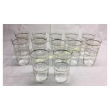 Set of 14 Vintage Frosted/ Etched Drinking