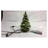 Vintage Ceramic Christmas Tree with Colored Pegs