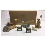 Willow Tree Shepherd and Stable Animals with box