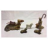 Willow Tree Shepherd and Stable Animals with box