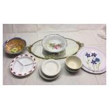 Group of misc dishes including Childs white milk