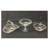 3 Pieces Candlewick Glassware Basement