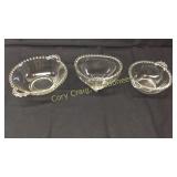 3 Pieces Candlewick Glassware Basement