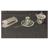 3 Pieces Candlewick Glassware Basement