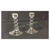 Imperial Candlewick Tall Candlesticks 6 1/2"
