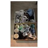 2 Flats of Misc Coffee cups Basement