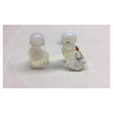 2 Fenton Ducks, one painted Basement