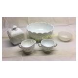 Group of Westmoreland White Milk Glass Dishes