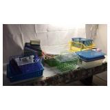 Group of misc organizing baskets and tubs