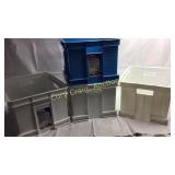 Group of 4 Stacking 3 White 1 Blue Crates