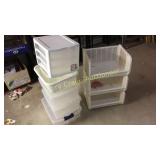 Group of Storage totes and cart Basement