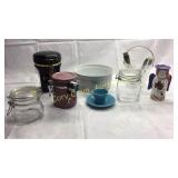 Group f misc dishes, canisters, ice bucket and