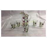 5 Hand Painted shot glasses & Small