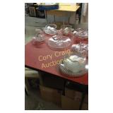 Red Top Folding Table and 4 chairs Basement