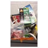 Box of misc household, lightbulbs,