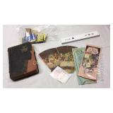 Group of misc items, Unequaled Dictionary, Fans