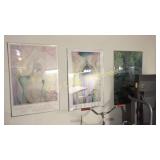 4 Art Prints on Wall Basement