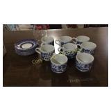 England 8 Cups and Saucers Basement