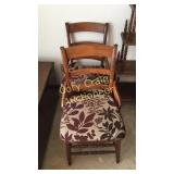 2 Cane Bottom Chairs Converted Into Wood Bottom