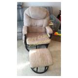 Cloth Swivel Rocking Chair With Ottoman