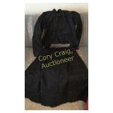 Vintage black satin, skirt and blouse Front Room