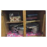 Contents of cabinet pans and more