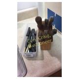 Block knife set and container of knives Kitchen