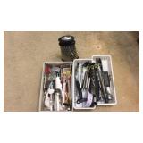 Misc kitchen items, thermometers, tongs and more