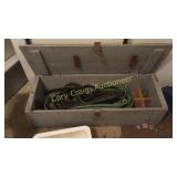 Handmade Wood Box with Hoses GARAGE