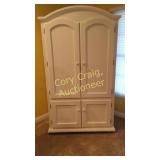 White Wood Entertainment Center 43 wide x 23 deep