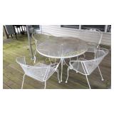 Round Wrought Iron Table With 4 Chairs