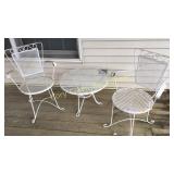 Small Wrought Iron Table and 2 Chairs