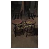 2 Swivel Bar Stools Backs Need Screwed IN THE