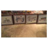 4 Springfield Watecolor Paintings Basement