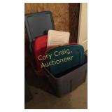 Totes with extra lids Basement