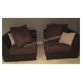 2 piece leather and suede sectional chairs/sofa