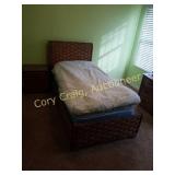 Whicker twin Bed UPSTAIRS BRING HELP TO LOAD IN