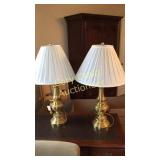 2 Brass Table Lamps  IN THE MASTER BED ROOM