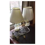 2 Clear Glass Table Lamps  IN THE MASTER BED ROOM