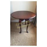 Antique Drop Leaf Side Table  IN THE MASTER BED