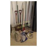 Assorted Long Handle Tools  OUT IN THE GRAGE