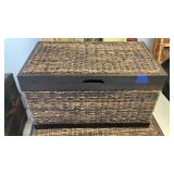 Wood Whicker Trunk 29 5/8" x 13 1/4" x 12 1/2"